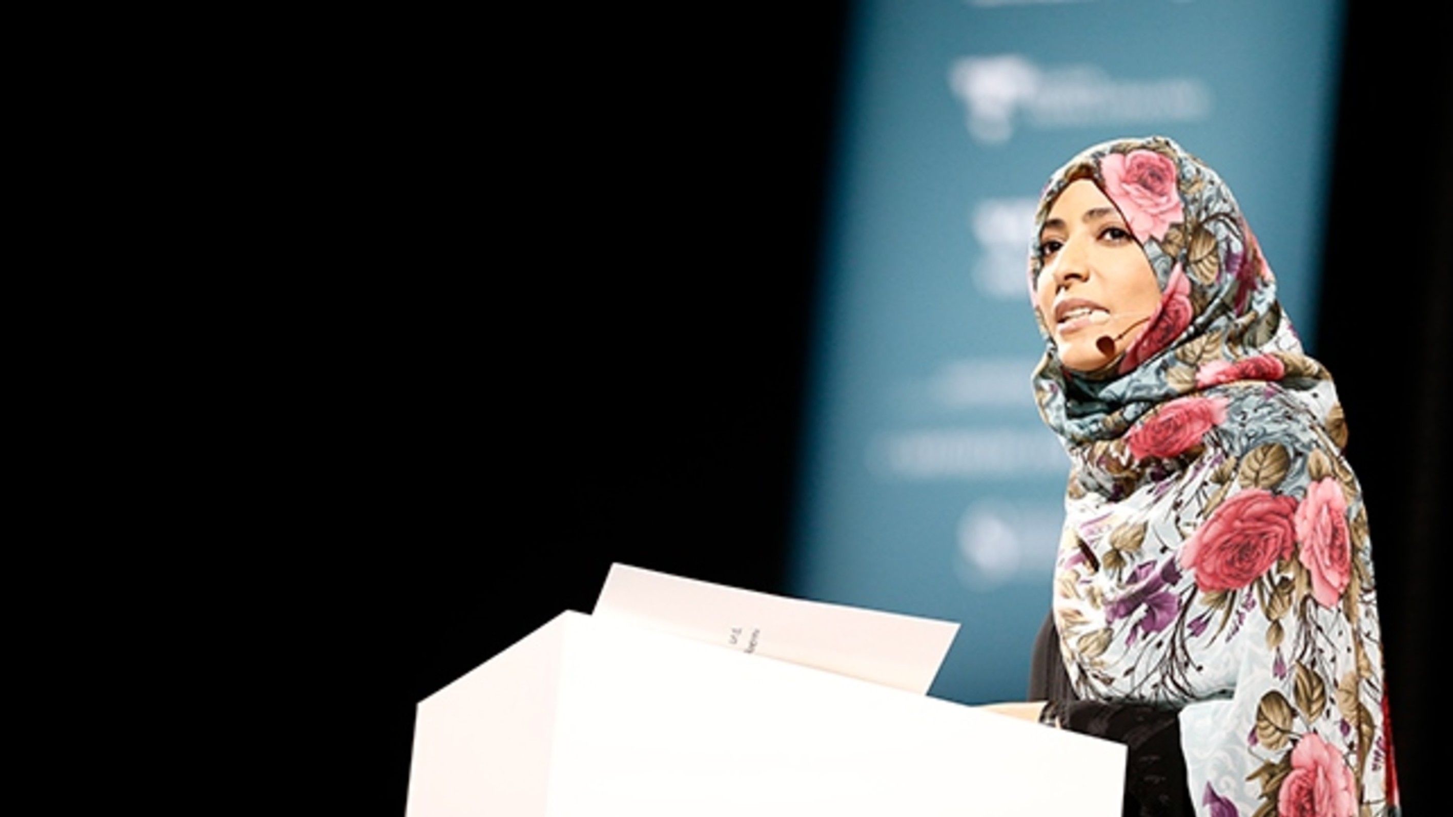 كلمة الناشطة الحائزة على جائزة نوبل للسلام توكل كرمان في مؤسسة نوبل بعنوان "عصر الربيع العربي يأبى الافول " – السويد